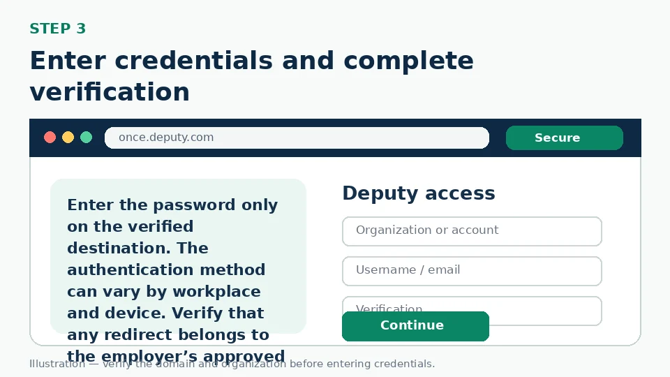 Illustration for Enter credentials and complete verification