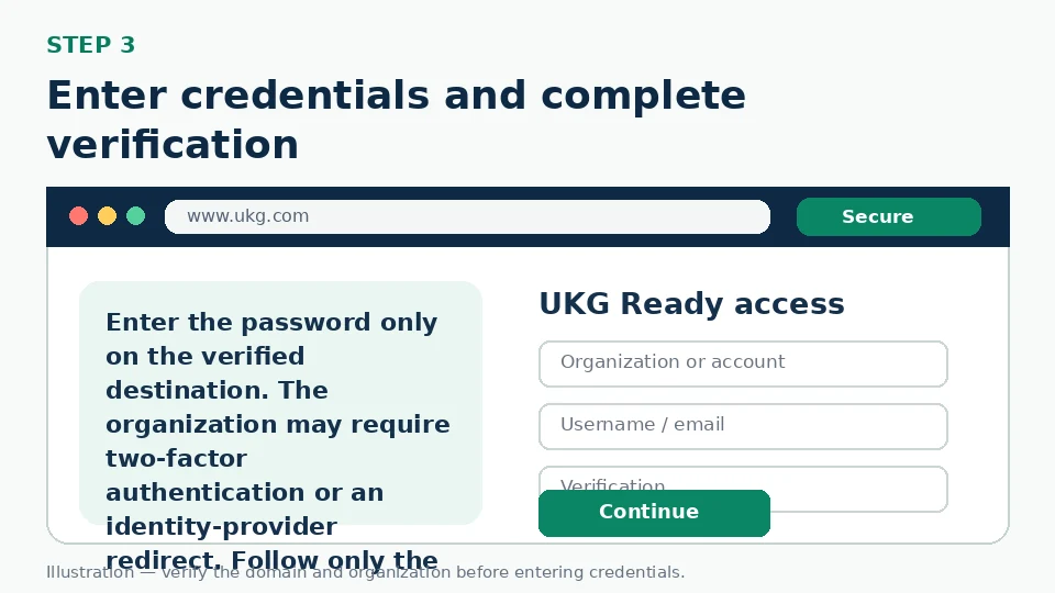 Illustration for Enter credentials and complete verification