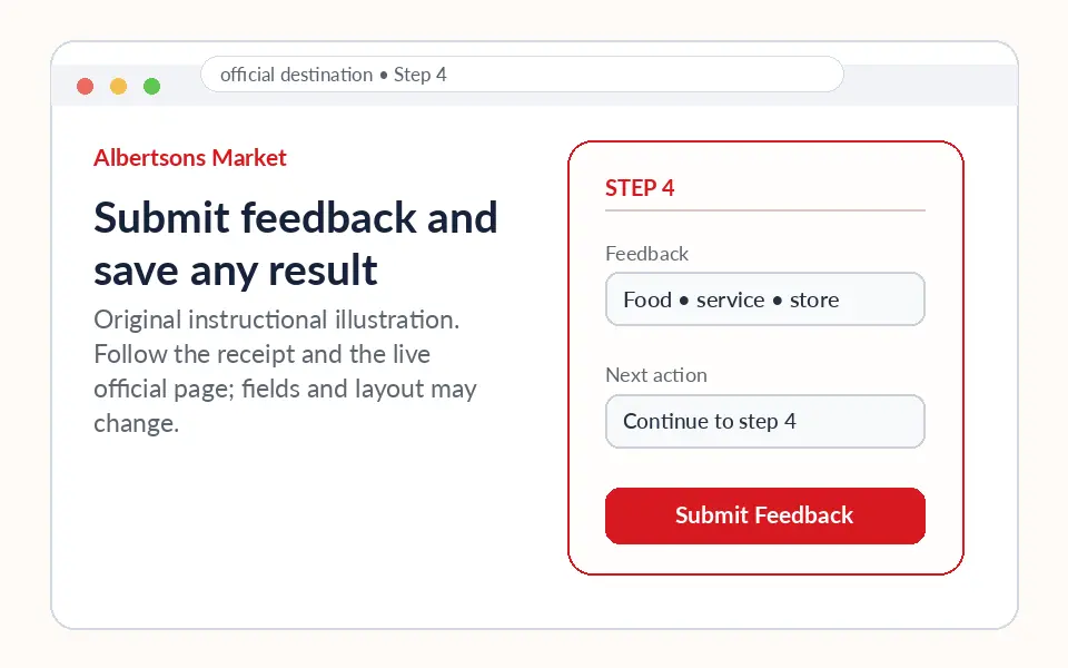 Submit feedback and save any result instructional survey step illustration