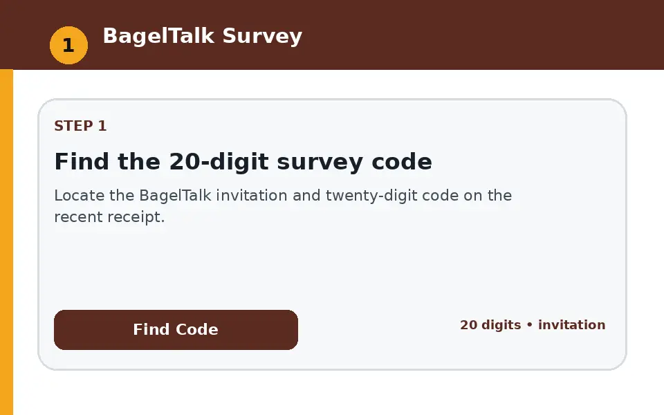 Find the 20-digit survey code instructional survey step illustration