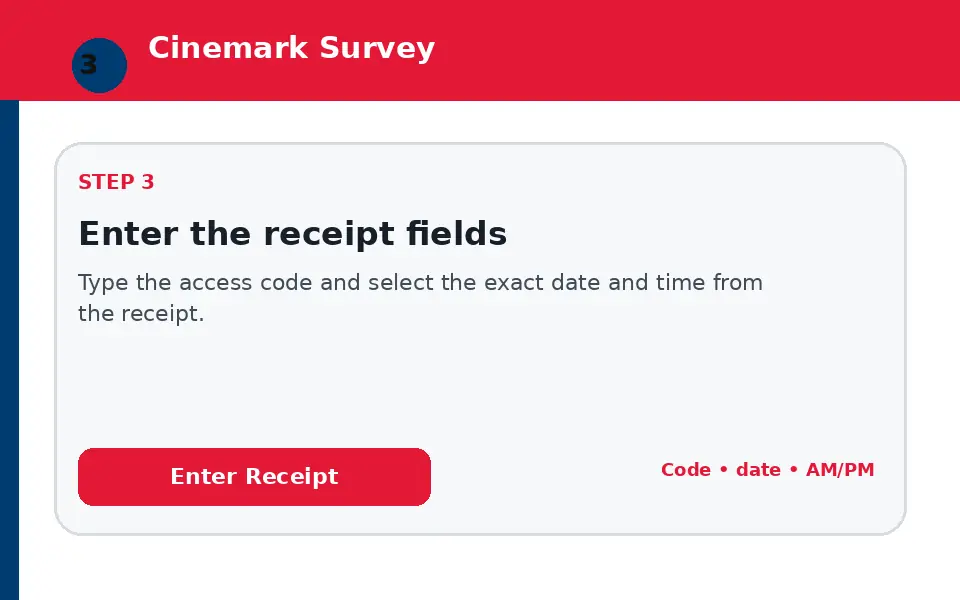 Enter the receipt fields instructional survey step illustration