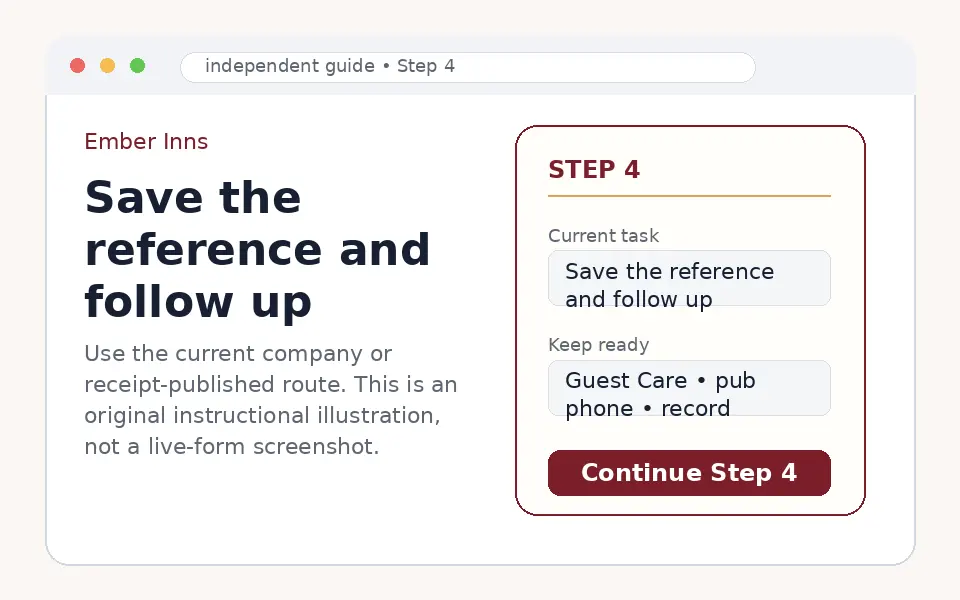 Save the Ember Inns feedback reference and follow up instructional step illustration