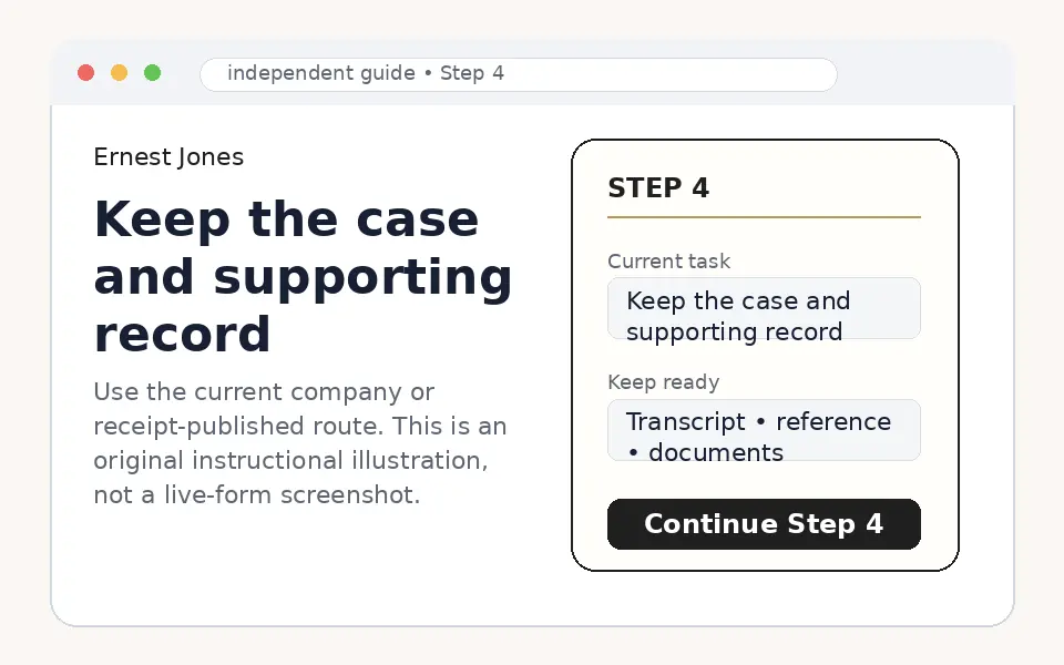 Keep the Ernest Jones customer service case record instructional step illustration