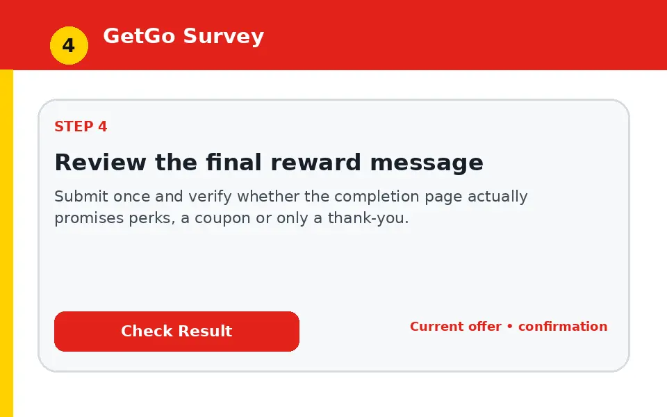 Review the final reward message instructional survey step illustration