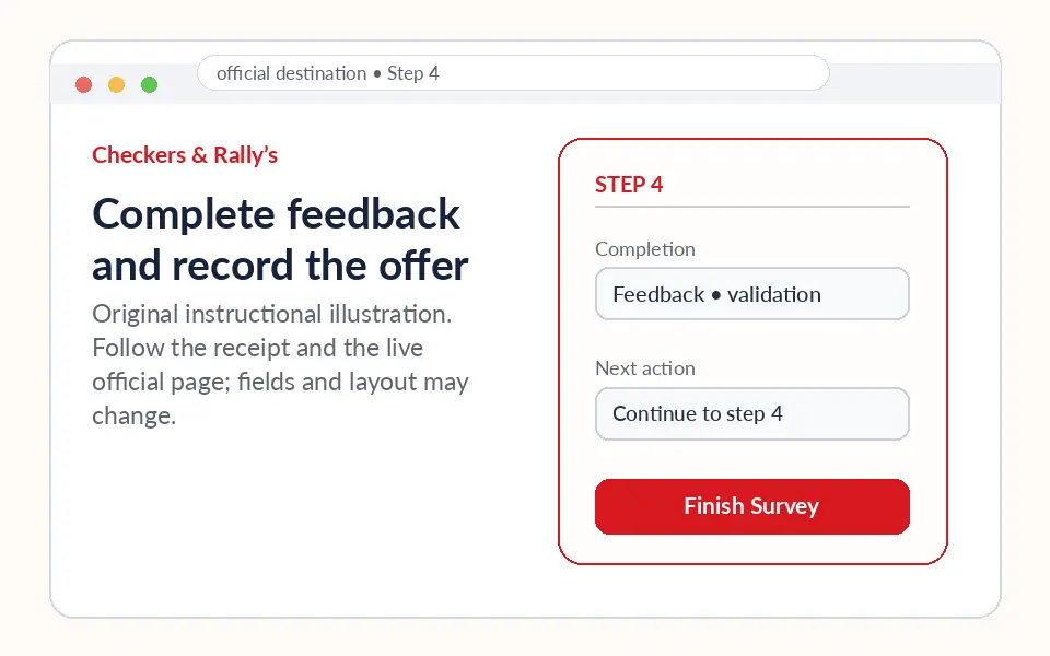Complete feedback and record the offer instructional survey step illustration