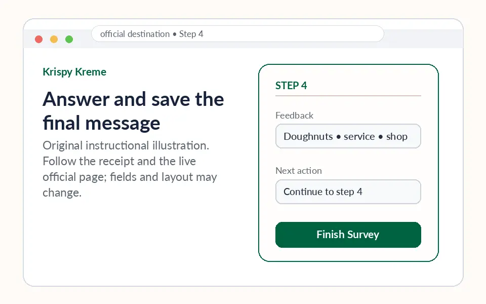 Answer and save the final message instructional survey step illustration