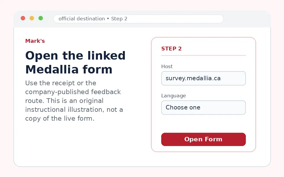 Open the linked Medallia form instructional survey step illustration