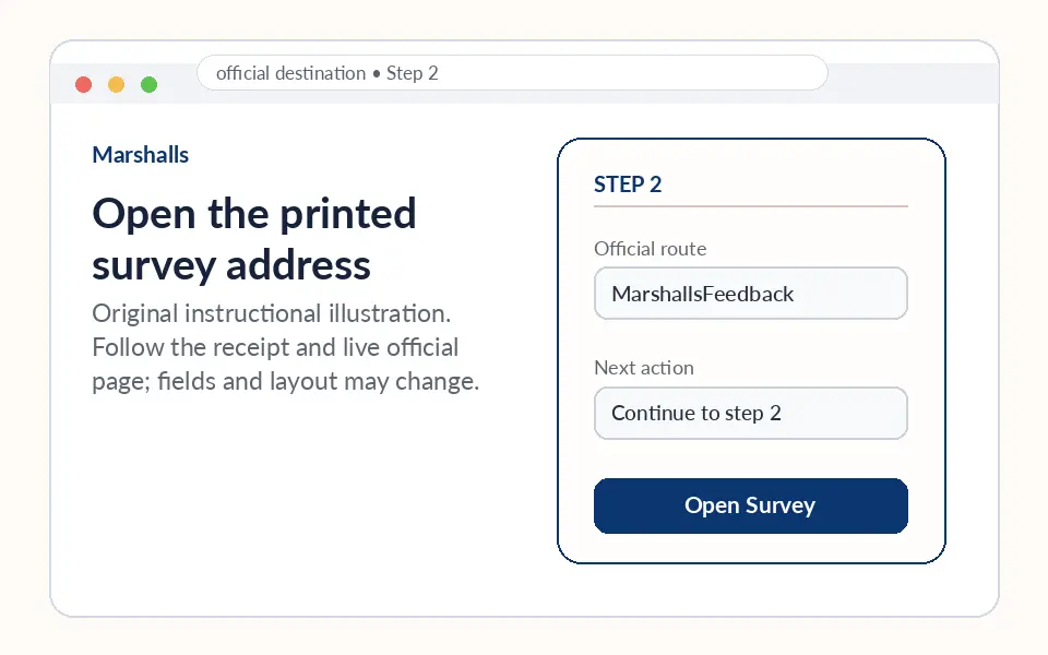 Open the printed survey address instructional survey step illustration