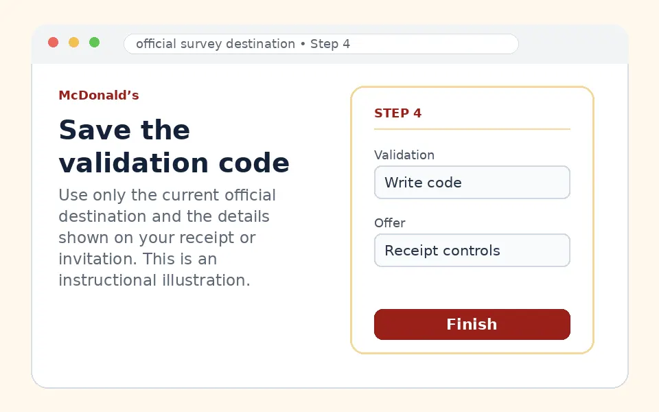 Save the validation code instructional survey step illustration
