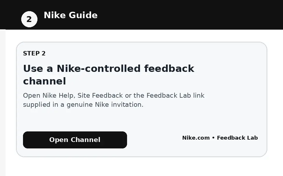 Use a Nike-controlled feedback channel instructional survey step illustration