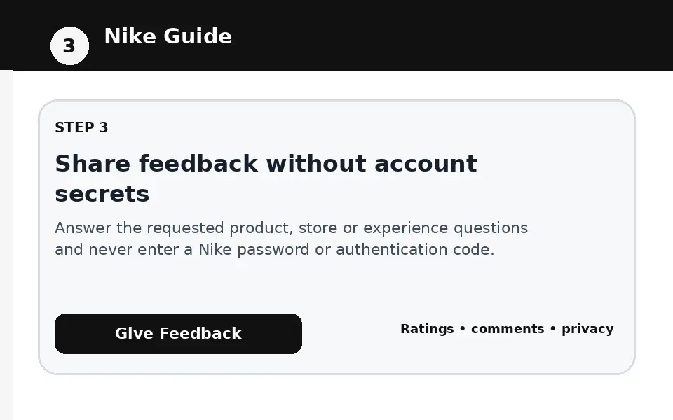 Share feedback without account secrets instructional survey step illustration