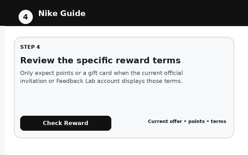 Review the specific reward terms instructional survey step illustration