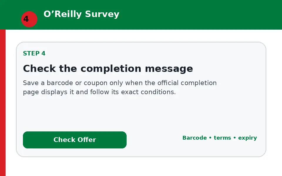 Check the completion message instructional survey step illustration