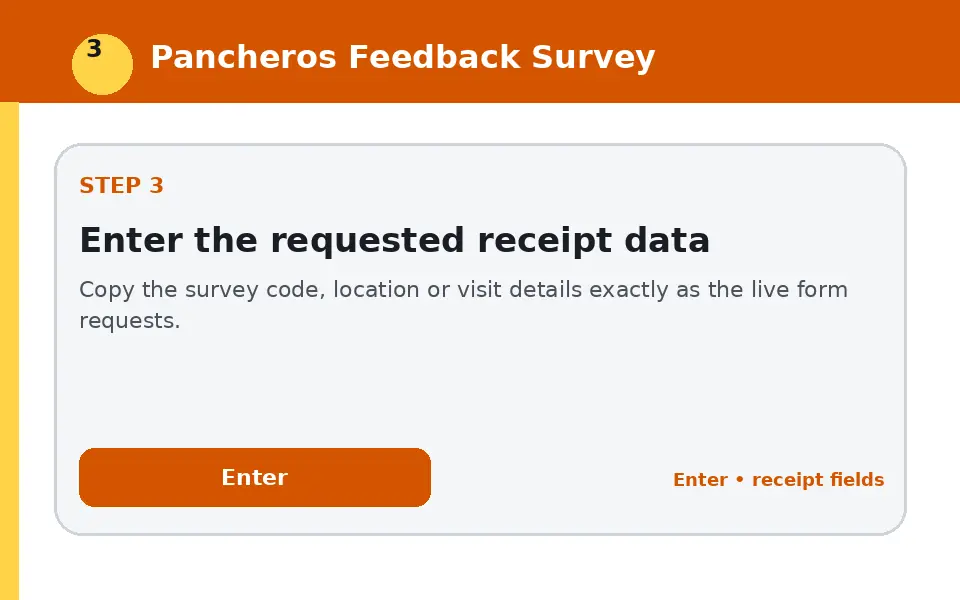 Enter the requested receipt data instructional survey step illustration
