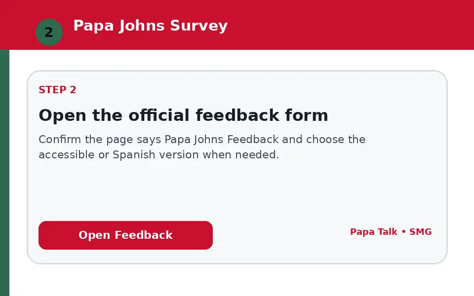 Open the official feedback form instructional survey step illustration