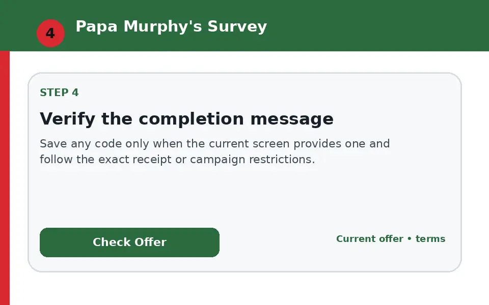 Verify the completion message instructional survey step illustration