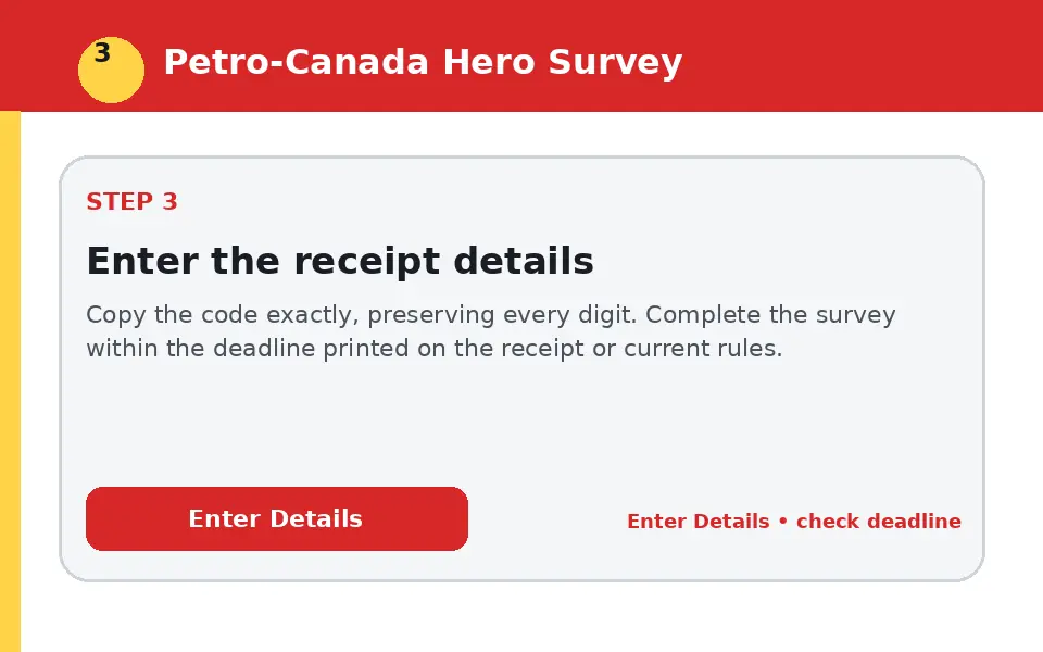 Enter the receipt details instructional survey step illustration