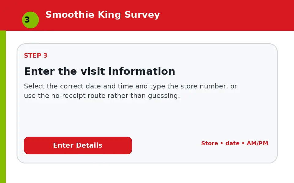 Enter the visit information instructional survey step illustration