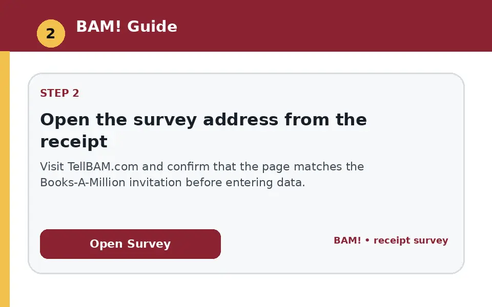 Open the survey address from the receipt instructional survey step illustration
