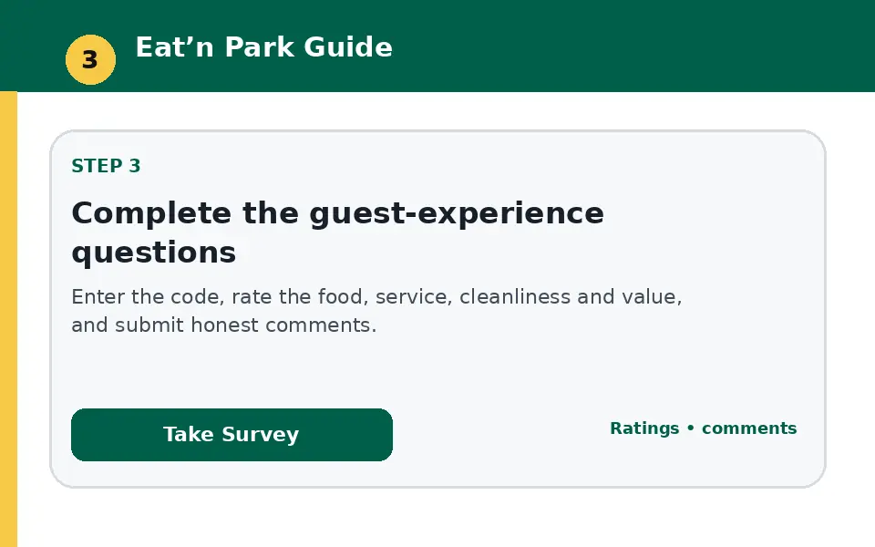 Complete the guest-experience questions instructional survey step illustration