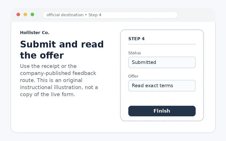 Submit and read the offer instructional survey step illustration
