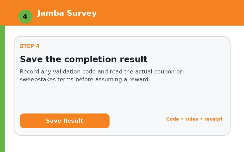 Save the completion result instructional survey step illustration