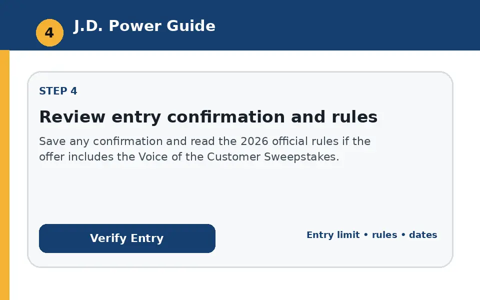 Review entry confirmation and rules instructional survey step illustration