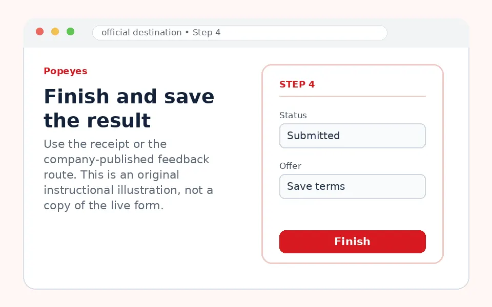 Finish and save the result instructional survey step illustration