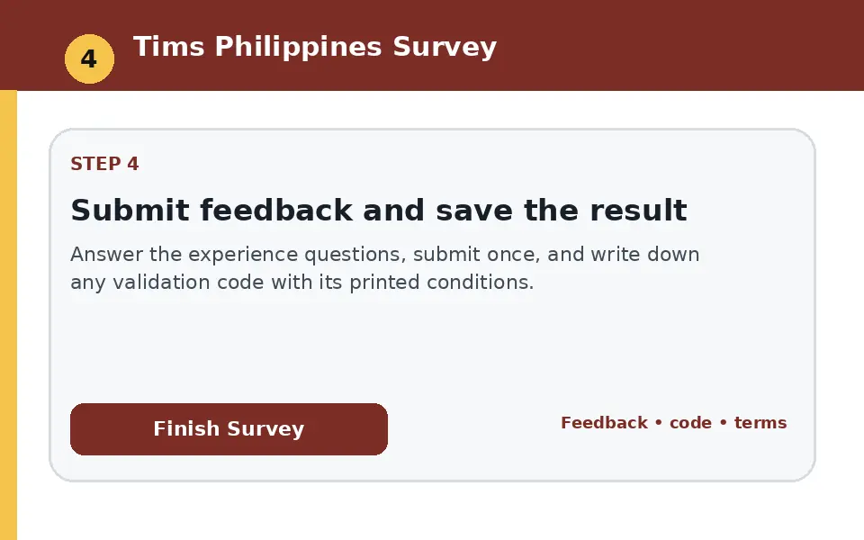 Submit feedback and save the result instructional survey step illustration