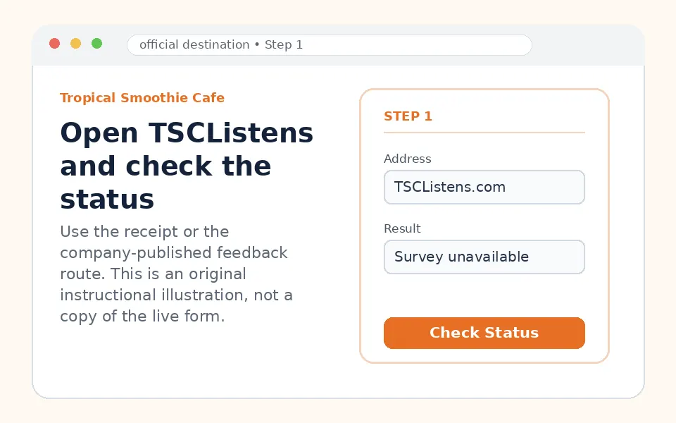 Open TSCListens and check the status instructional survey step illustration