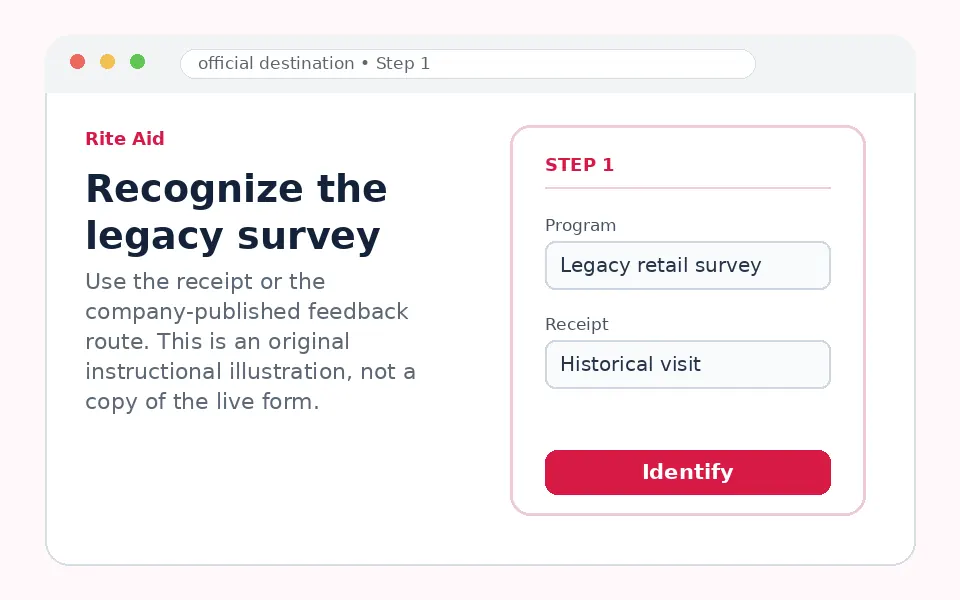 Recognize the legacy survey instructional survey step illustration