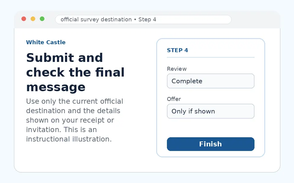 Submit and check the final message instructional survey step illustration