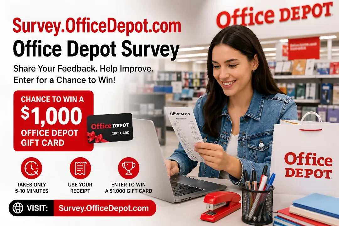 Office Depot Survey: Receipt Code Entry, Feedback Steps and Customer Support