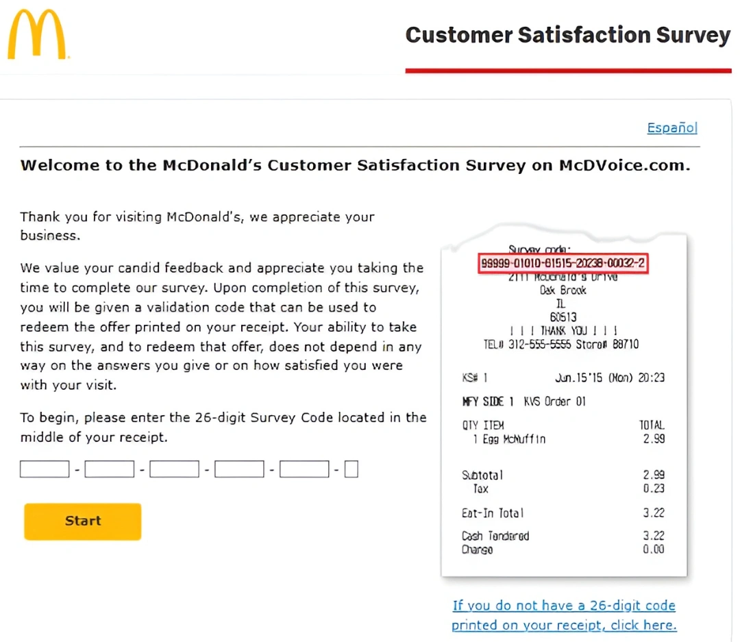 McDVOICE Survey: www.mcdvoice.com Receipt Code, Validation & How to Redeem McDVOICE Survey