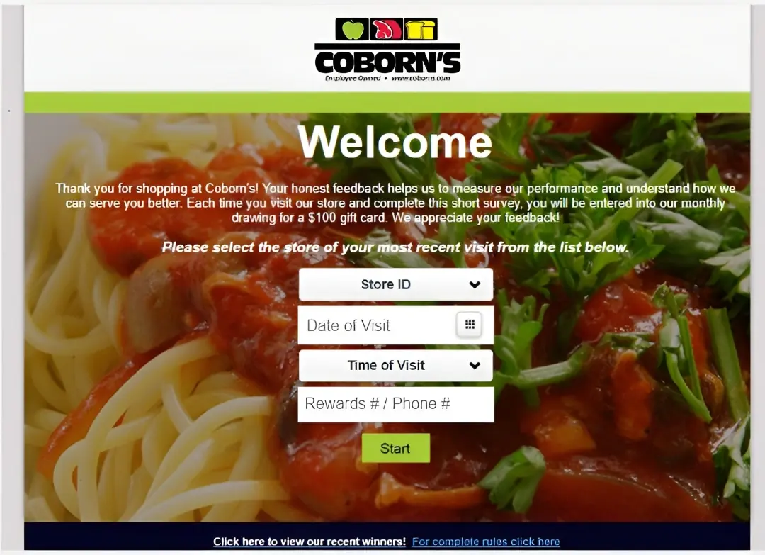 Coborn’s Guest Survey: $100 Monthly Gift Card Drawing and Steps
