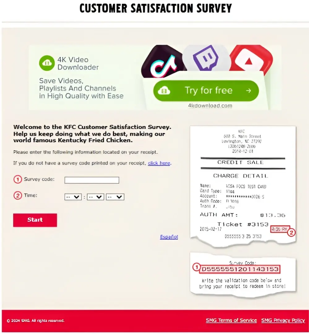 MyKFCExperience Survey: KFC Receipt Code, No-Code Option and Steps