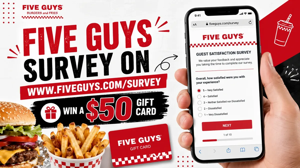 Five Guys Customer Survey: Official Market Force Link and Steps