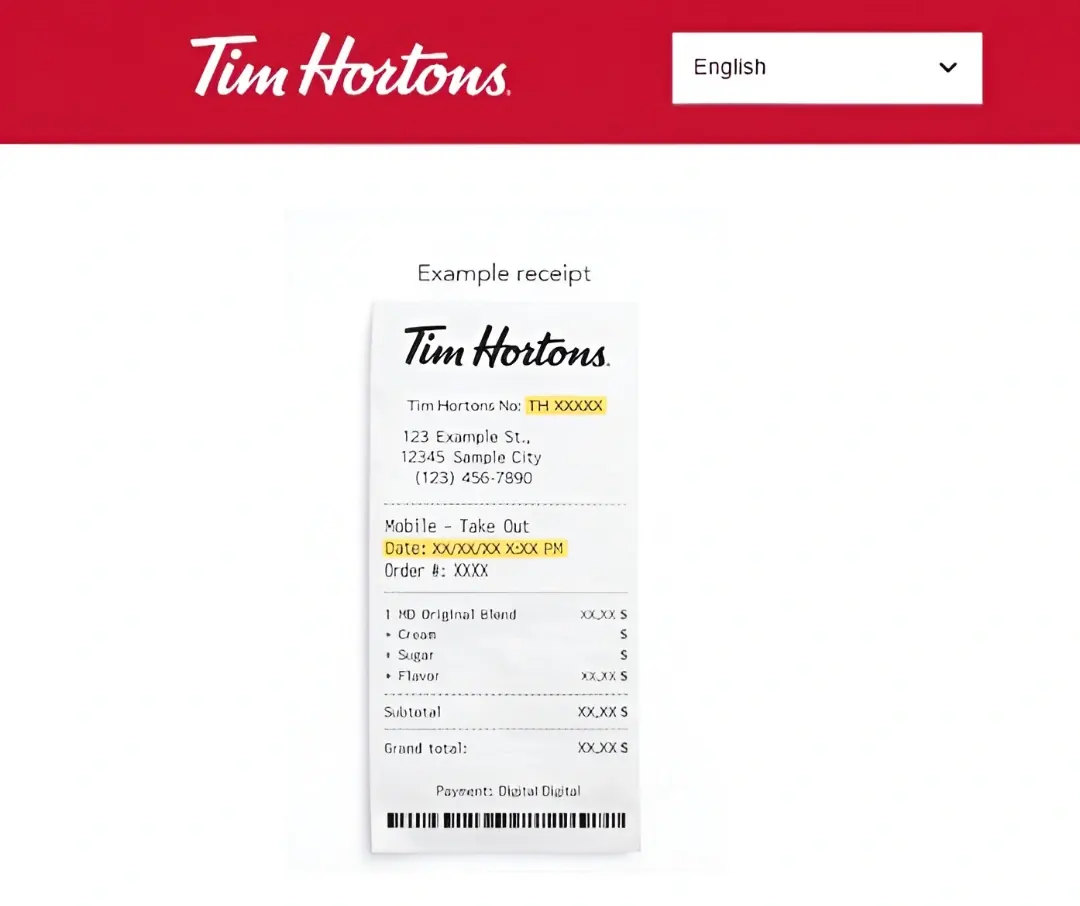 uk.telltims.com Survey: Tim Hortons UK Receipt Steps and Help